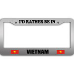 I Would Rather Be In Vietnam Flag Pattern Car License Plate Frame