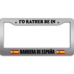 I Would Rather Be In Spain Flag Pattern Car License Plate Frame
