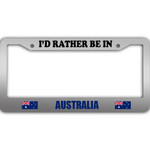 I Would Rather Be In Australia Flag Pattern Car License Plate Frame