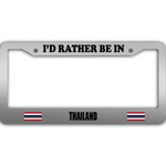 I Would Rather Be In Thailand Flag Pattern Car License Plate Frame