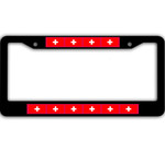 10 Flags Of Switzerland Pattern Car License Plate Frame
