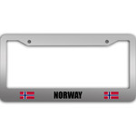 2 Flags Of Norway Pattern National Flag Car License Plate Frame