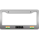 2 Flags Of India Pattern National Flag Car License Plate Frame