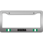 2 Flags Of Nigeria Pattern National Flag Car License Plate Frame
