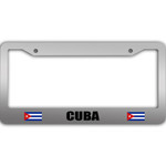 2 Flags Of Cuba Pattern National Flag Car License Plate Frame