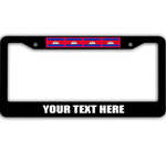 4 Flags Of Cambodia Pattern Custom Text Car License Plate Frame