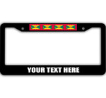 4 Flags Of Grenada Pattern Custom Text Car License Plate Frame