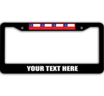 4 Flags Of Chile Pattern Custom Text Car License Plate Frame