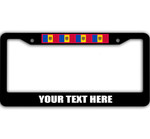 4 Flags Of Moldova Pattern Custom Text Car License Plate Frame