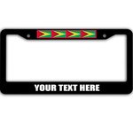 4 Flags Of Guyana Pattern Custom Text Car License Plate Frame