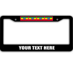 4 Flags Of Ethiopia Pattern Custom Text Car License Plate Frame