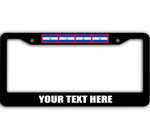 4 Flags Of El Salvador Pattern Custom Text Car License Plate Frame