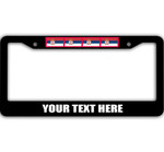4 Flags Of Serbia Pattern Custom Text Car License Plate Frame