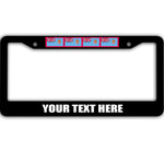 4 Flags Of Fiji Pattern Custom Text Car License Plate Frame
