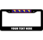 4 Flags Of Bosnia and Herzegovina Pattern Custom Text Car License Plate Frame
