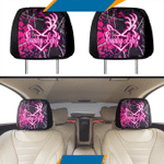 Country Life Girl Pink Camo Car Headrest Covers Set Of 2