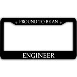 Pround To Be Engineer Black License Plate Frames Car Decor Accessories