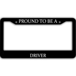 Pround To Be Driver Black License Plate Frames Car Decor Accessories