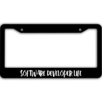 Gift For Software Developer Life Black License Plate Frames Car Decor Accessories