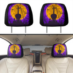 Mysterious Moon With The Guitar Car Headrest Covers Set Of 2
