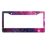 Design Pink Stardust Nebula Pattern Background License Plate Frame