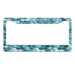 Design Mermaid Scale Blue Wave Pattern License Plate Frame