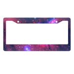 Design Hot Pink Sky Galaxy Nebula Pattern License Plate Frame