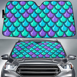 Marine Teal Mermaid Scales Pattern Car Sun Shade Cover Auto Windshield