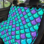 Marine Teal Mermaid Scales Pattern Pet Car Back Seat Cover