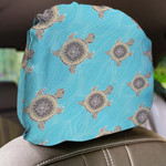Decorative Turtle Flowers On Turtle Shell Car Headrest Covers Set Of 2