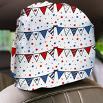 Cute Hanging Bunting Pennants For Independence Day Car Headrest Covers Set Of 2