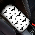 Black Eagles And Stars On White Screen Car Center Console Cover