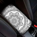 Black And White Ethnic Mandala Sketchy Car Center Console Cover