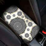 Black And Gold Floral With Mandala Ornament Car Center Console Cover