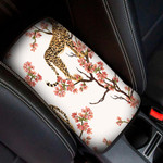 Beautiful Tropical With Coconut Palm Trees And Leopard Car Center Console Cover