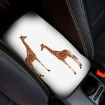 Beautiful Pattern With Giraffe Isolated On White Background Car Center Console Cover