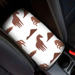 Beautiful Horse And Mountain In Vintage Style Car Center Console Cover
