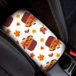Basket With Mushrooms Maple Leaves And Rose Hips Car Center Console Cover