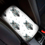 Animal Portrait With Triangles On White Car Center Console Cover