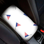 American Attribute Triangle Flag White Background Car Center Console Cover
