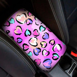 Abstract Leopard With Hearts Elements Grunge Texture Background Car Center Console Cover