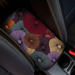 Abstract Ethnic Pattern Hippie Style Colorful Flowers Doodle Car Center Console Cover