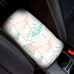 Abstract Artistic Geometric Hand Drawn Watercolor Cactus In Glass Car Center Console Cover