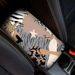Abstract Animal Skins Leopards And Geometric Shapes Car Center Console Cover