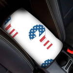 A Question Mark Made Of A Flag Of USA Pattern Car Center Console Cover