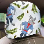 Wolf Cute Paddling In The Woods Car Headrest Covers Set Of 2