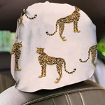 Wild Leopard Tropical Landscape Beautiful Summer Car Headrest Covers Set Of 2