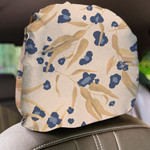 Wild African Leopard With Eucalyptus Leaves Brown Tones Car Headrest Covers Set Of 2