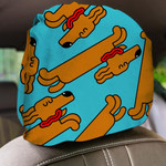 Watercolor Cute Dog Sleeping Isolated Background Car Headrest Covers Set Of 2