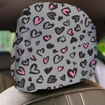 Valentine Leopard Or Cheetah Skin Heart Shaped Car Headrest Covers Set Of 2